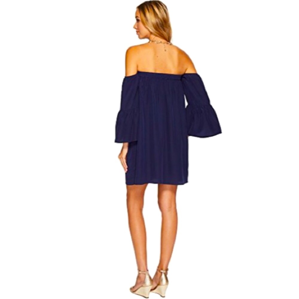 NWT Lilly Pulitzer 100% Silk Sanilla Dress | Navy | Size XS - Picture 4 of 8